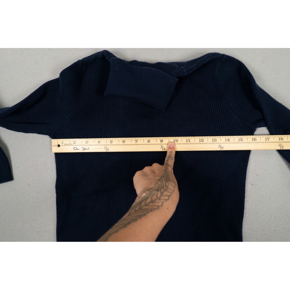 Vintage  Lauren Ralph Lauren Women's S Navy Turtleneck Knit Sweater - Picture 8 of 10